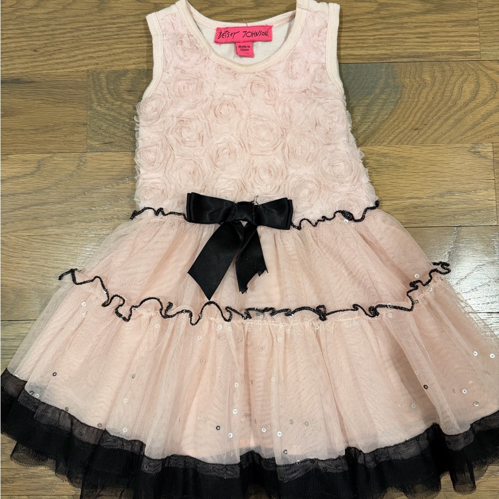Betsey Johnson Pink and Black Kids Formal Dress
